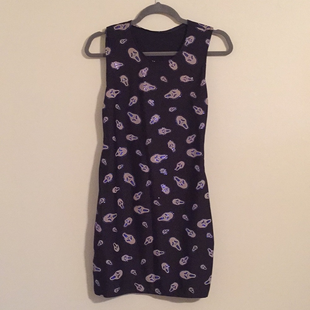 SCREAM MASK SCARY MOVIE SKULL BODYCON DRESS